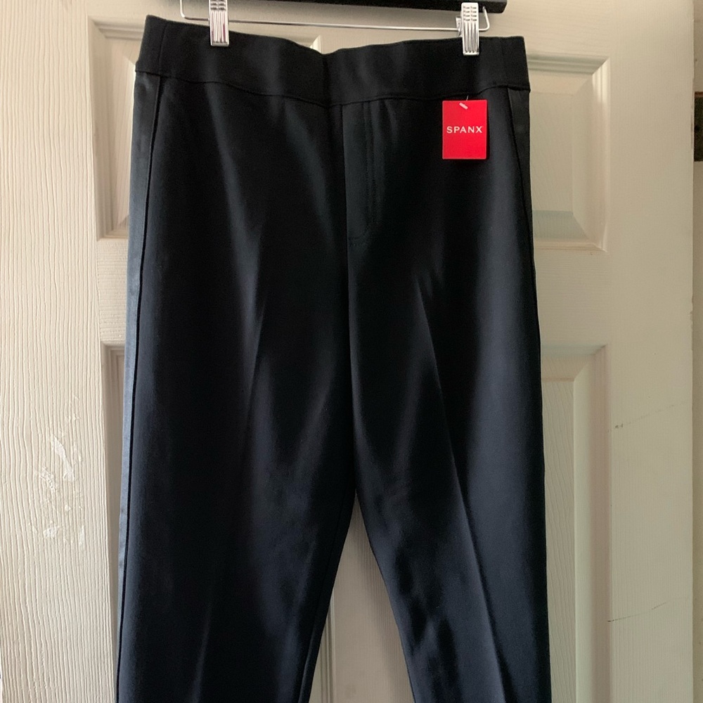 SPANX black Perfect Pant ankle tuxedo slim straight, size large